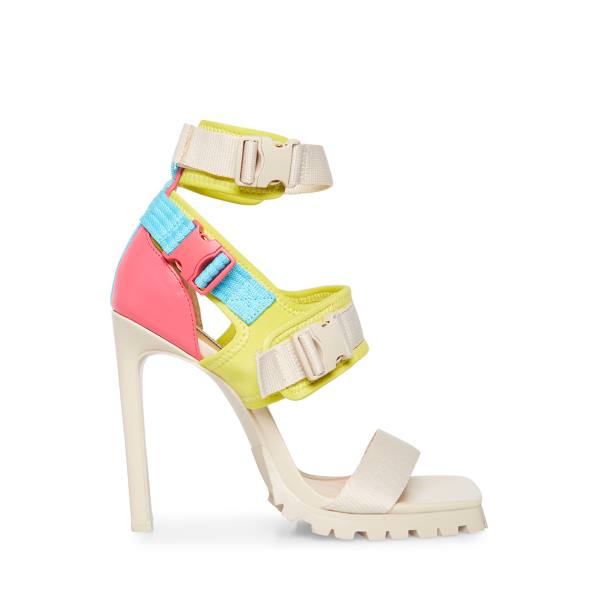 Salto Alto Steve Madden Vibing Natural Heel Feminino Bege Multicoloridas | SM-819UN