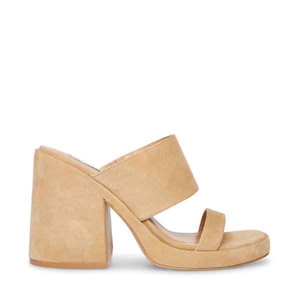 Salto Alto Steve Madden Vickey Sand Camurça Heel Feminino Marrom | SM-318RW