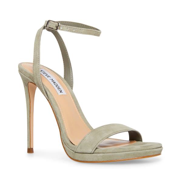 Salto Alto Steve Madden Wafer Camurça Heel Feminino Verdes | SM-956XR