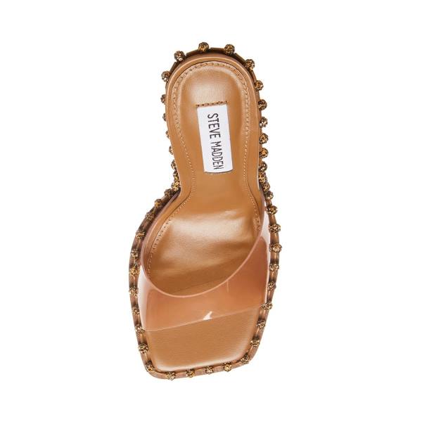 Salto Alto Steve Madden Zabrina Tan Heel Feminino Marrom | SM-394XM