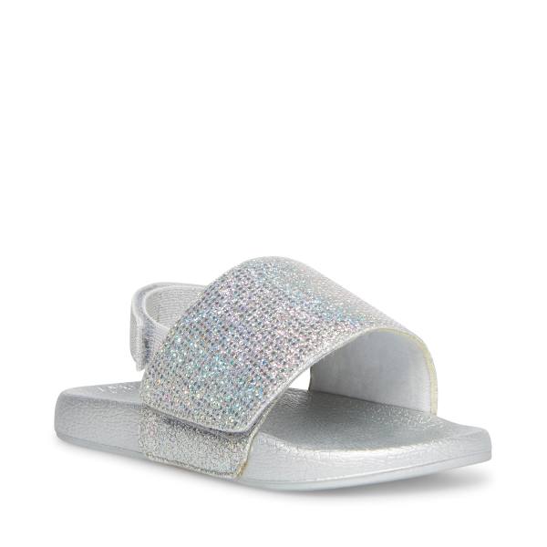 Sandalias Steve Madden Abrooks Glitter Criança Prateadas | SM-439AY