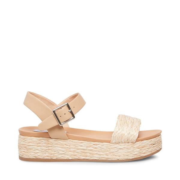 Sandalias Steve Madden Accord Natural Raffia Feminino Bege | SM-896RZ