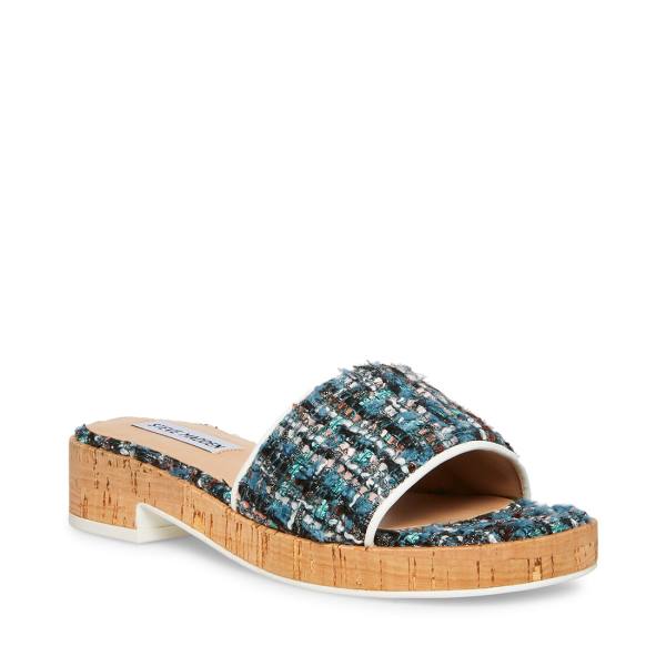 Sandalias Steve Madden Aria Teal Feminino Turquesa Multicoloridas | SM-412AJ