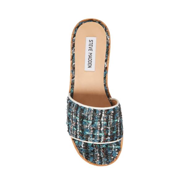 Sandalias Steve Madden Aria Teal Feminino Turquesa Multicoloridas | SM-412AJ