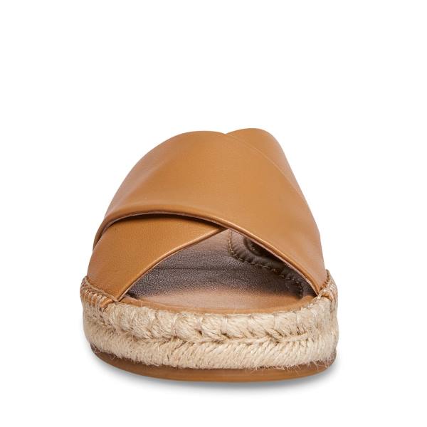 Sandalias Steve Madden Brienna Tan Couro Feminino Marrom | SM-672VG