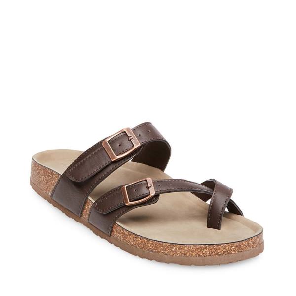 Sandalias Steve Madden Bryceee Feminino Marrom Escuro | SM-827PV