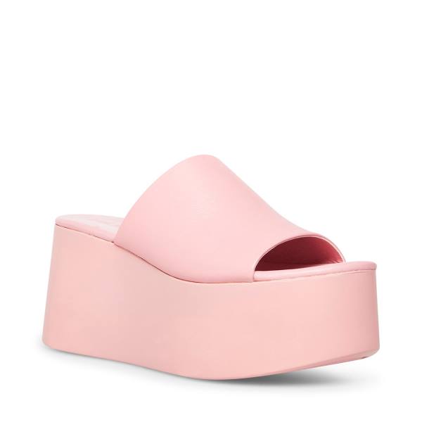 Sandalias Steve Madden Christa Couro Feminino Rosa | SM-065XU