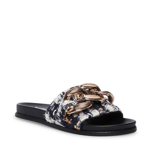 Sandalias Steve Madden Delay Feminino Azul Marinho Multicoloridas | SM-408OB