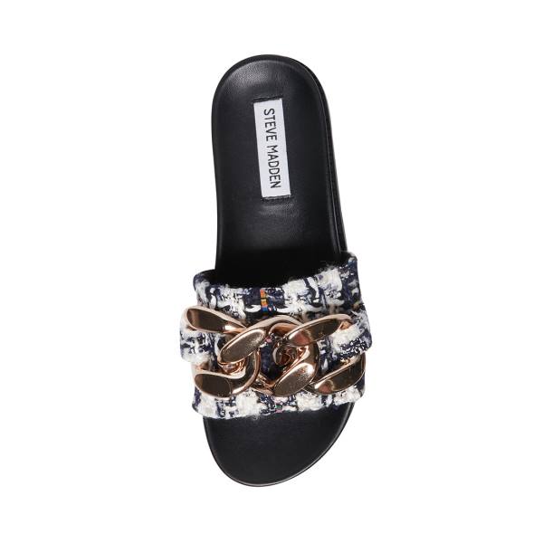 Sandalias Steve Madden Delay Feminino Azul Marinho Multicoloridas | SM-408OB