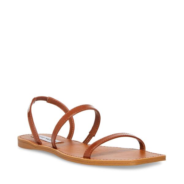 Sandalias Steve Madden Direct Cognac Envernizados Feminino Marrom | SM-236MI