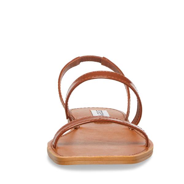 Sandalias Steve Madden Direct Cognac Envernizados Feminino Marrom | SM-236MI