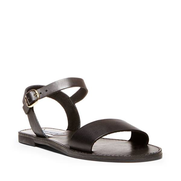 Sandalias Steve Madden Donddi Couro Feminino Pretas | SM-631WB