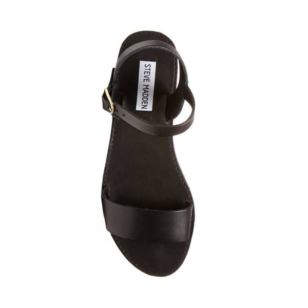 Sandalias Steve Madden Donddi Couro Feminino Pretas | SM-631WB