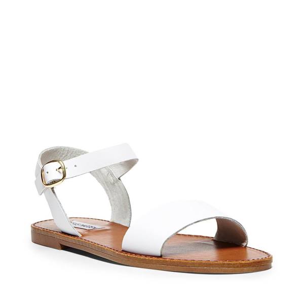 Sandalias Steve Madden Donddi Couro Feminino Branco | SM-973MF