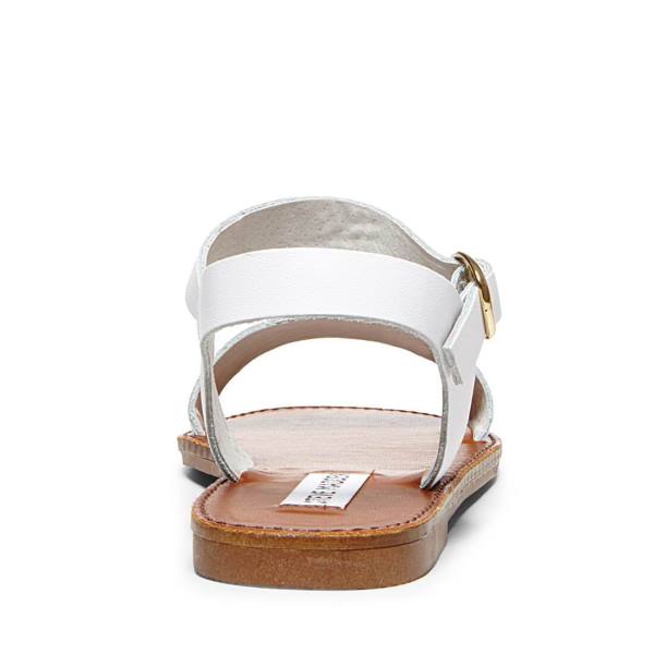 Sandalias Steve Madden Donddi Couro Feminino Branco | SM-973MF