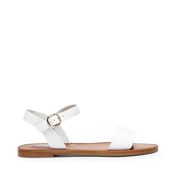 Sandalias Steve Madden Donddi Couro Feminino Branco | SM-973MF