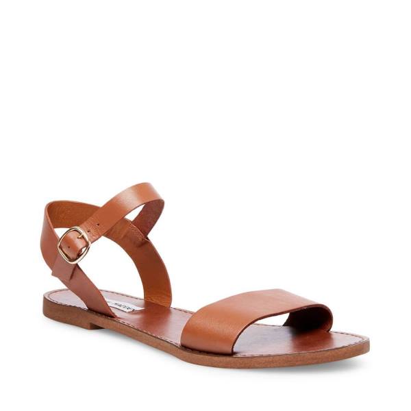 Sandalias Steve Madden Donddi Tan Couro Feminino Marrom | SM-920KH