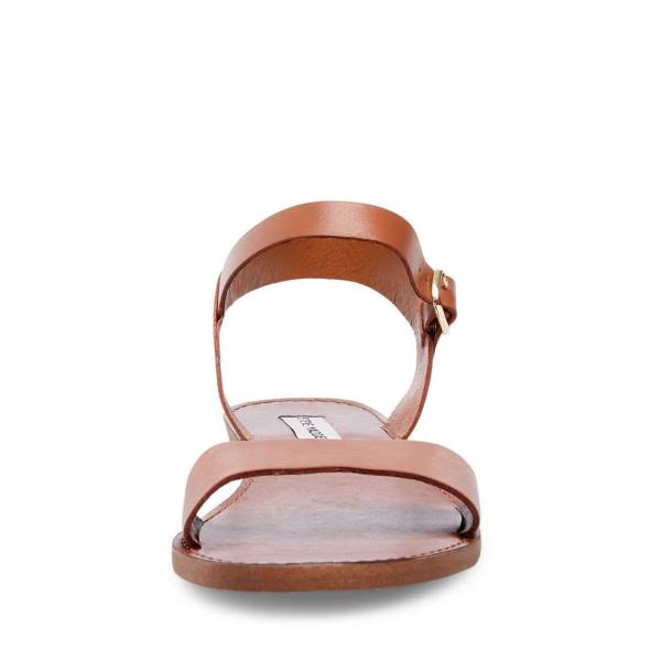 Sandalias Steve Madden Donddi Tan Couro Feminino Marrom | SM-920KH