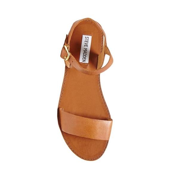 Sandalias Steve Madden Donddi Tan Couro Feminino Marrom | SM-920KH