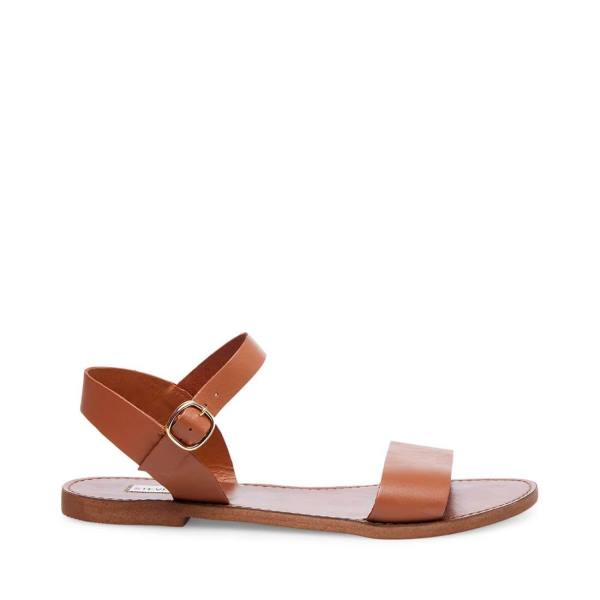 Sandalias Steve Madden Donddi Tan Couro Feminino Marrom | SM-920KH