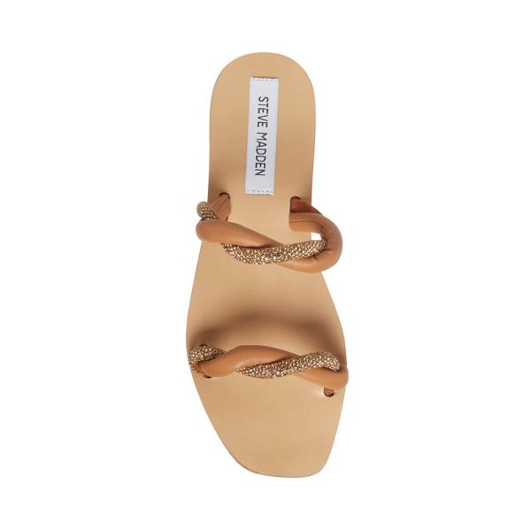 Sandalias Steve Madden Flipped Cognac Feminino Marrom Multicoloridas | SM-458VY