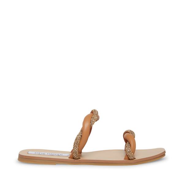 Sandalias Steve Madden Flipped Cognac Feminino Marrom Multicoloridas | SM-458VY