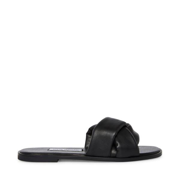 Sandalias Steve Madden Georgina Couro Feminino Pretas | SM-426LM