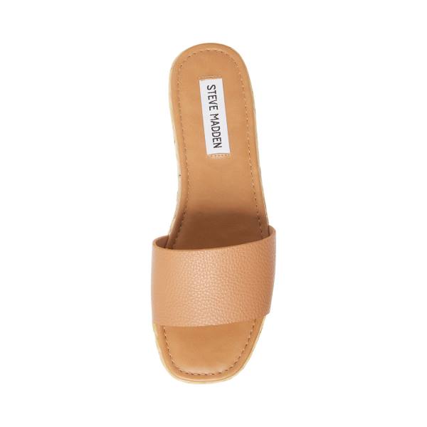 Sandalias Steve Madden Gloriana Tan Feminino Marrom | SM-492HP