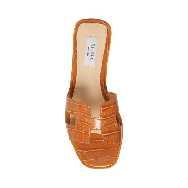 Sandalias Steve Madden Hadyn Cognac Feminino Marrom Multicoloridas | SM-201UW