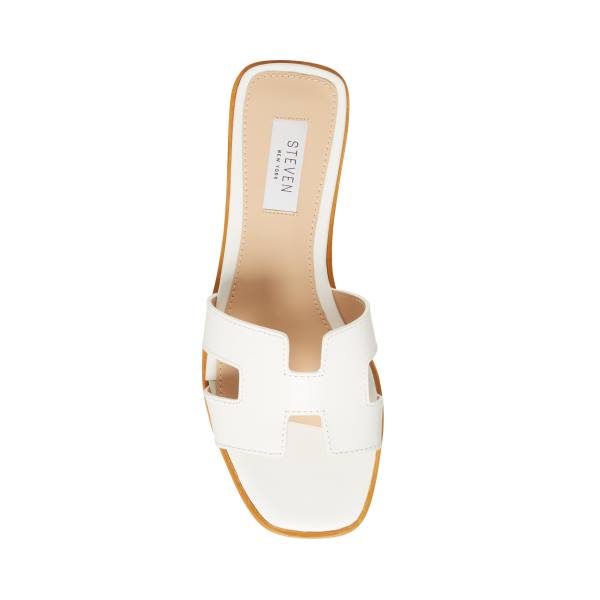 Sandalias Steve Madden Hadyn Couro Feminino Branco | SM-753PO