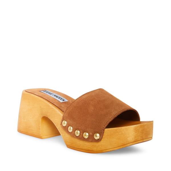 Sandalias Steve Madden Izzy Camurça Feminino Marrom | SM-653XY