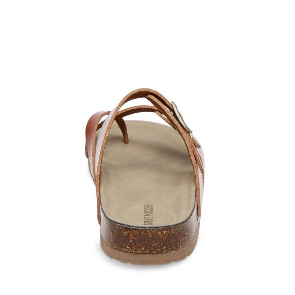 Sandalias Steve Madden Jbeached Cognac Criança Marrom | SM-136BX