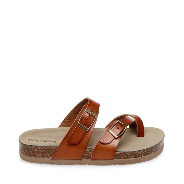 Sandalias Steve Madden Jbeached Cognac Criança Marrom | SM-136BX