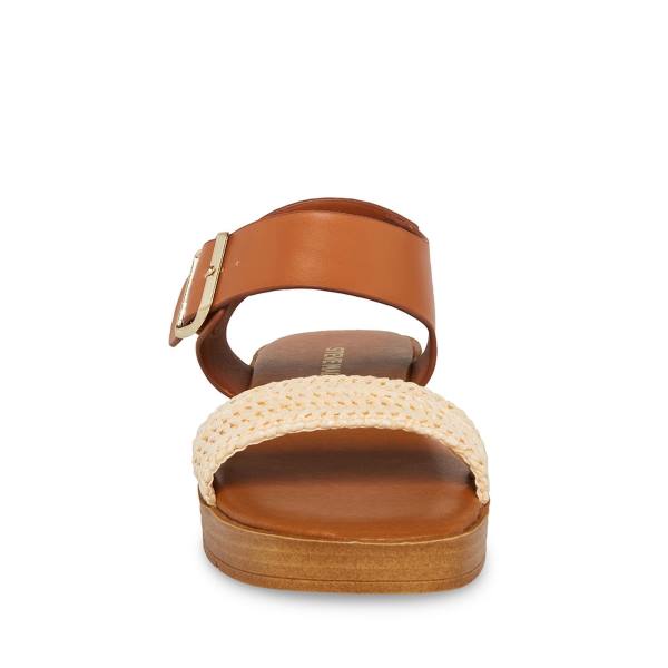 Sandalias Steve Madden Jdestind Raffia Criança Marrom | SM-369KO