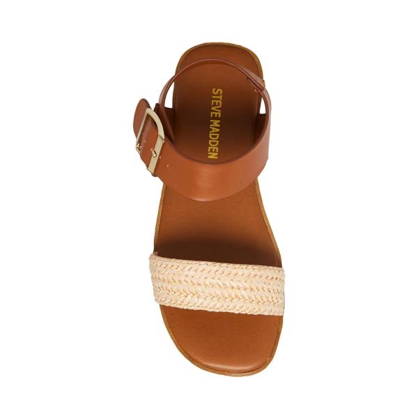 Sandalias Steve Madden Jdestind Raffia Criança Marrom | SM-369KO