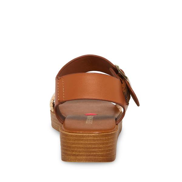 Sandalias Steve Madden Jdestind Raffia Criança Marrom | SM-369KO