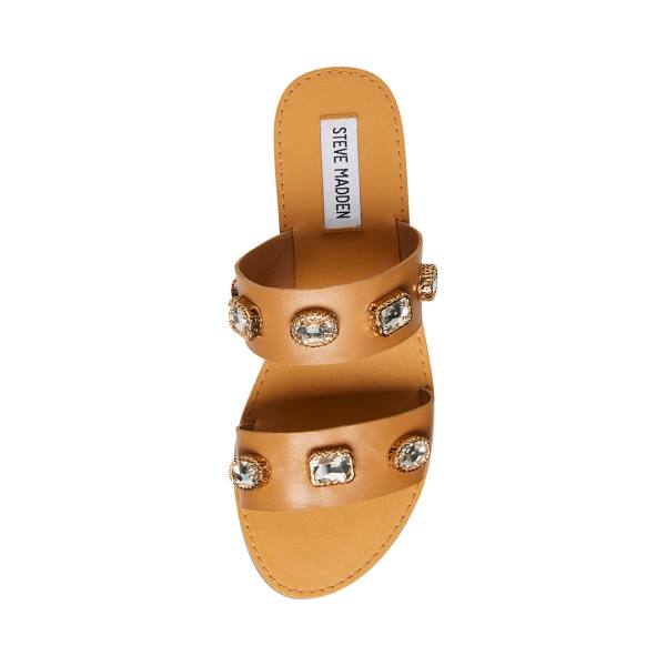 Sandalias Steve Madden Jem Tan Feminino Marrom Multicoloridas | SM-607CV