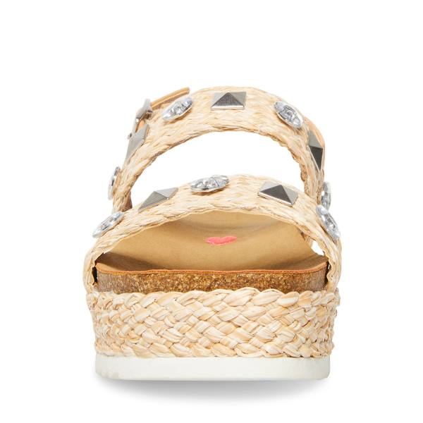 Sandalias Steve Madden Jgemston Raffia Criança Marrom | SM-416OK