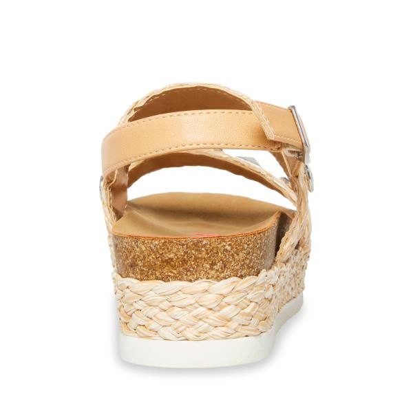 Sandalias Steve Madden Jgemston Raffia Criança Marrom | SM-416OK