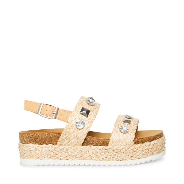 Sandalias Steve Madden Jgemston Raffia Criança Marrom | SM-416OK