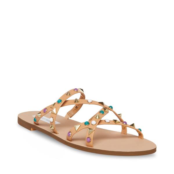 Sandalias Steve Madden Kelsey Natural Feminino Bege Multicoloridas | SM-674AG