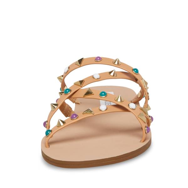 Sandalias Steve Madden Kelsey Natural Feminino Bege Multicoloridas | SM-674AG