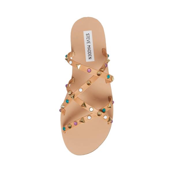 Sandalias Steve Madden Kelsey Natural Feminino Bege Multicoloridas | SM-674AG