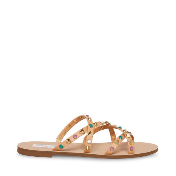 Sandalias Steve Madden Kelsey Natural Feminino Bege Multicoloridas | SM-674AG