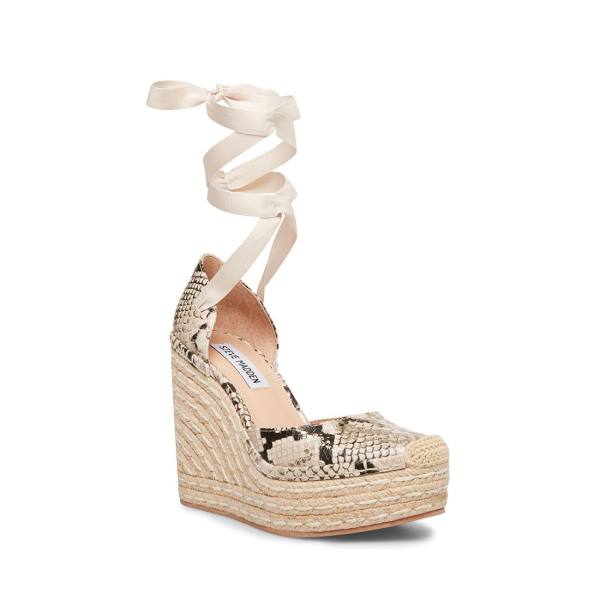 Sandalias Steve Madden Lani Snake Feminino Douradas Serpentine | SM-467WD