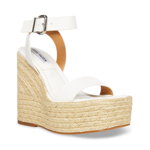 Sandalias Steve Madden Mallandra Envernizados Feminino Branco | SM-589LP