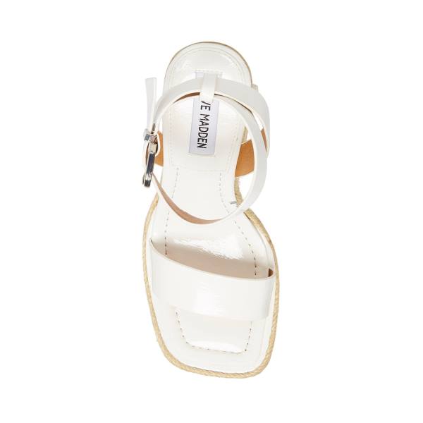 Sandalias Steve Madden Mallandra Envernizados Feminino Branco | SM-589LP