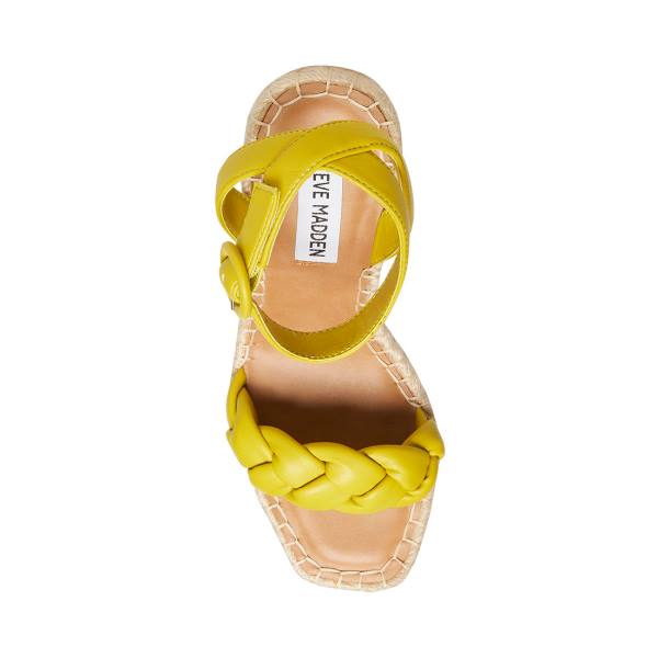 Sandalias Steve Madden Novah Feminino Amarelas | SM-395AB