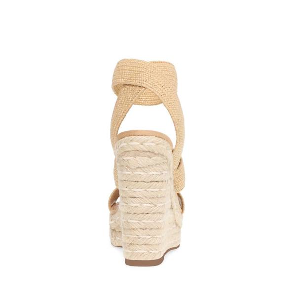 Sandalias Steve Madden Shimmy Natural Raffia Feminino Bege | SM-729NT