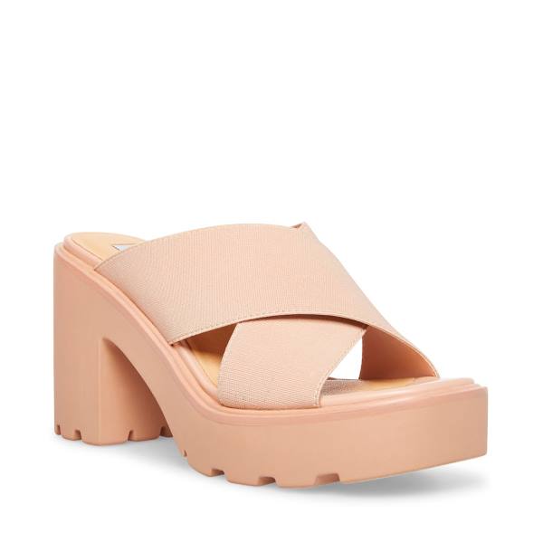 Sandalias Steve Madden Smash Nude Feminino Bege | SM-081HK